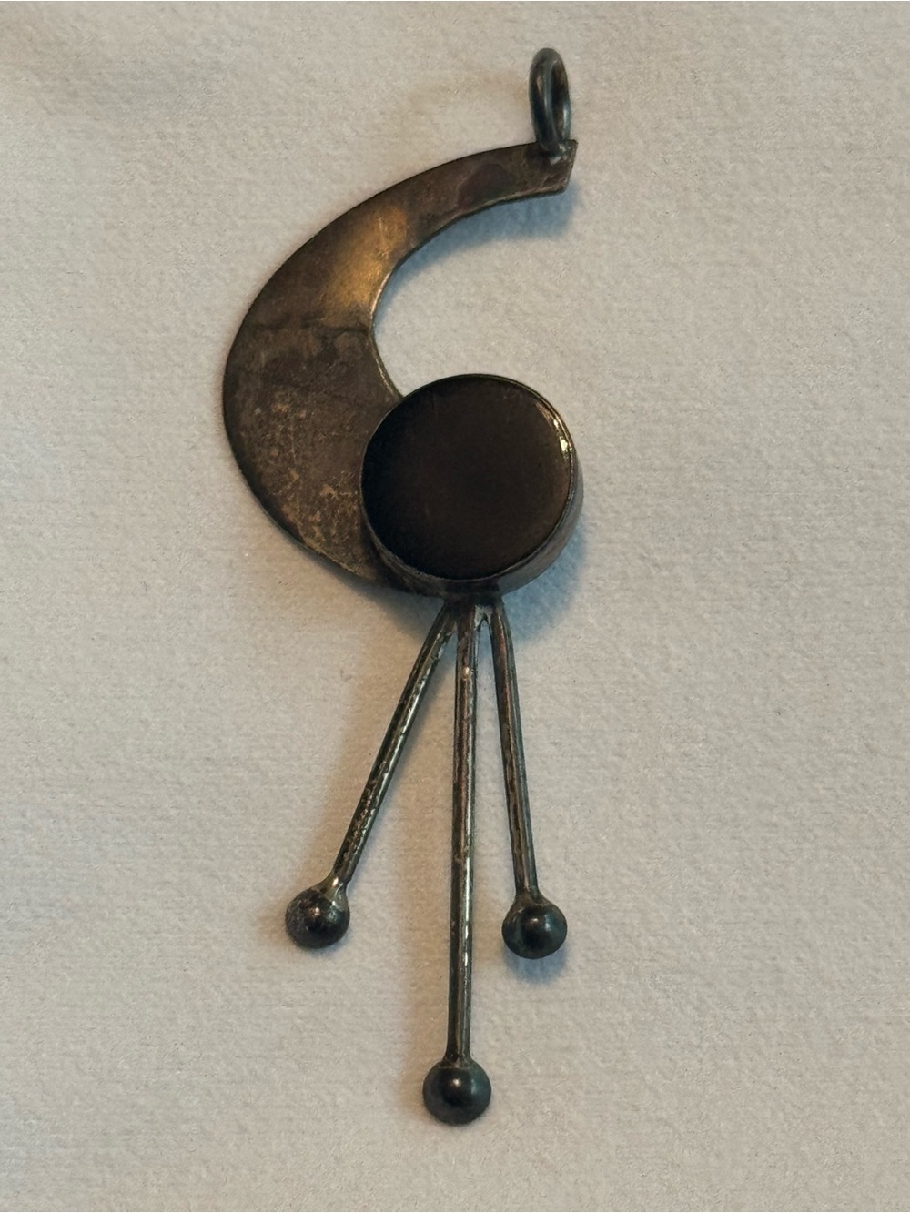 Vintage Modernist Pendant with Black Onyx Stone 1960’s/70’s